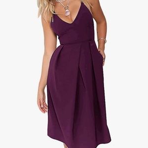 Plum Spaghetti Strap Dress